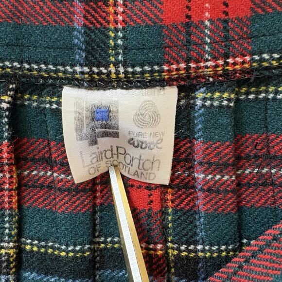 Vtg Laird Portch of Scotland Red Tartan Plaid Wrap Skirt Wool Waist 28 *read* - Picture 9 of 13